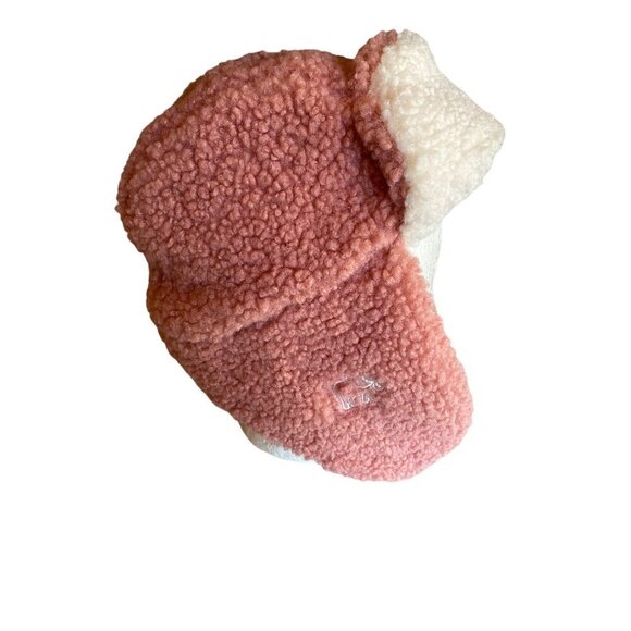 Ella Ivory Pink Teddy Bear Trapper Hat One Size Ear Flaps - Picture 4 of 8